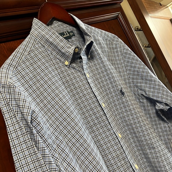 Ralph Lauren Classic Fit Multicolored Blue Plaid button-down Casual Dress wear! - Picture 5 of 8